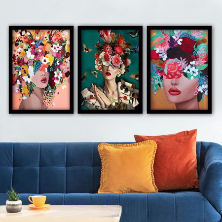 Set de 3 tablouri Mioli, multicolor, 35 x 45 cm - Img 1