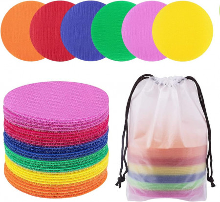 Set de 30 de autocolante rotunde cu velcro Roottshe, nailon, multicolor, 10 cm - Img 1