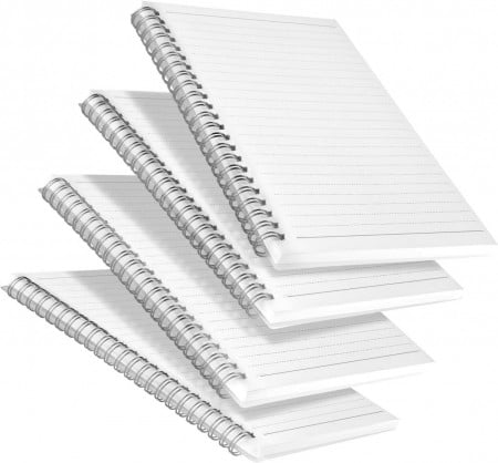 Set de 4 agende pentru planificare/ calatorie YOOMONA, hartie, alb, 14 x 21 cm