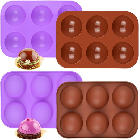Set de 4 matrite pentru dulciuri Sonku, silicon, maro/mov, 19 x 13 cm