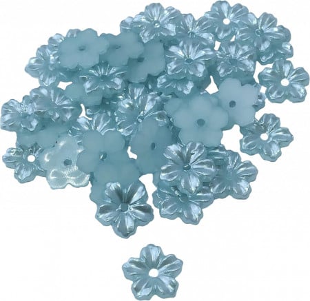 Set de 45 flori decorative Aerzetix, acril, albastru, 9 x 1.5 mm - Img 1