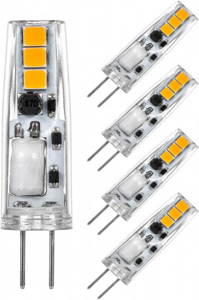 Set de 5 becuri LED G4 I-SHUNFA, 3000 K, 1,2 W, non-dimmable, AC/DC, 12 V