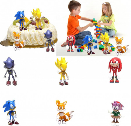Set de 6 figurine pentru decorare tort Smileh, PVC, multicolor, 4-5 cm