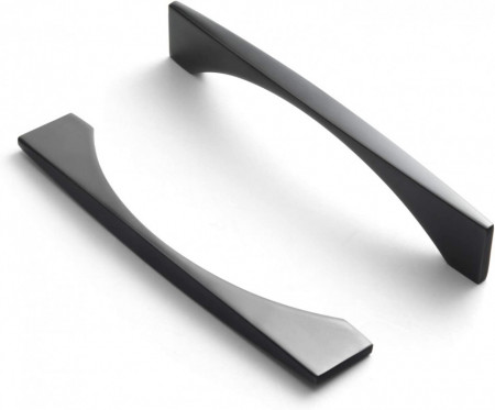 Set de 6 manere pentru mobilier Goo-Ki, aliaj de zinc, negru mat, 147 x 25 mm