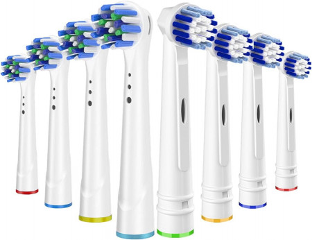 Set de 8 capete de schimb pentru periuta electrica Oral B Dauoary, plastic, multicolor