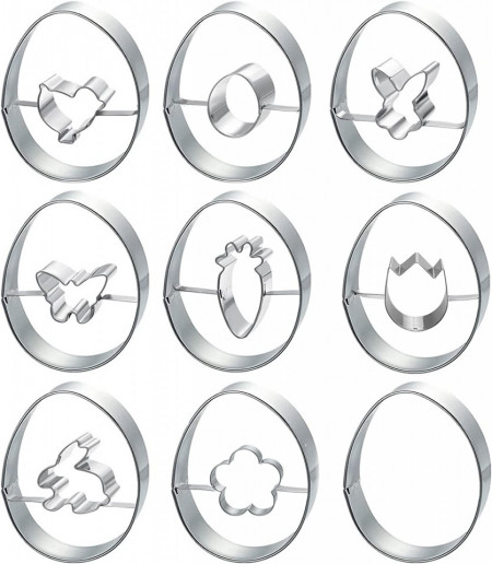 Set de 8 forme pentru prajituri Gallop Chic, model Paste, otel inoxidabil, argintiu, 7,3 x 5,5 cm