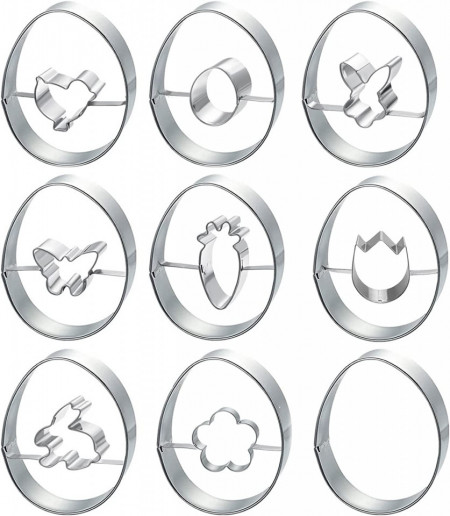 Set de 8 forme pentru prajituri Gallop Chic, otel inoxidabil, argintiu, 7,3 x 5,5 cm - Img 1