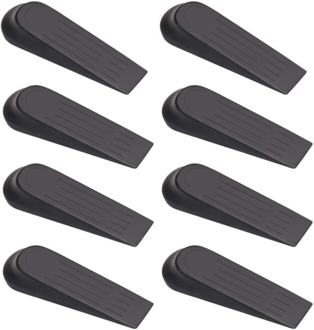Set de 8 opritoare pentru usa Nuoshen, plastic, negru, 11,7 x 3,7 cm