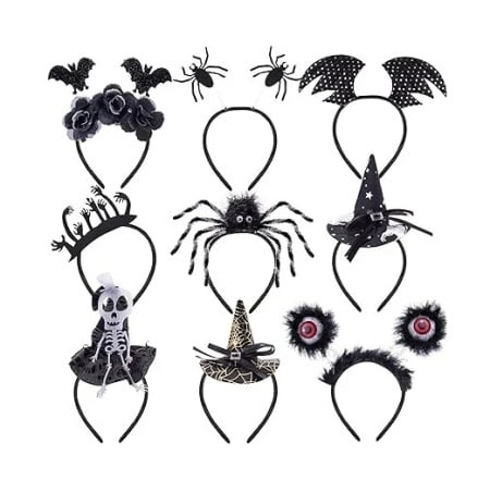 Set de 9 bentite de Halloween, BQTQ, plastic, negru, 12 cm/13 cm