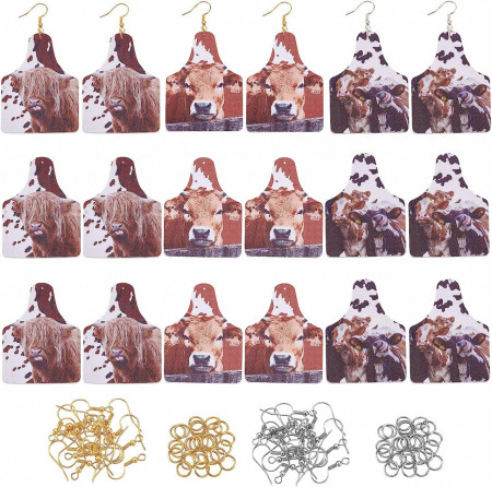 Set de creatie cu pandative si accesorii OLYCRAFT, piele/metal, maro/auriu/argintiu, 12,5 x 8,5 cm