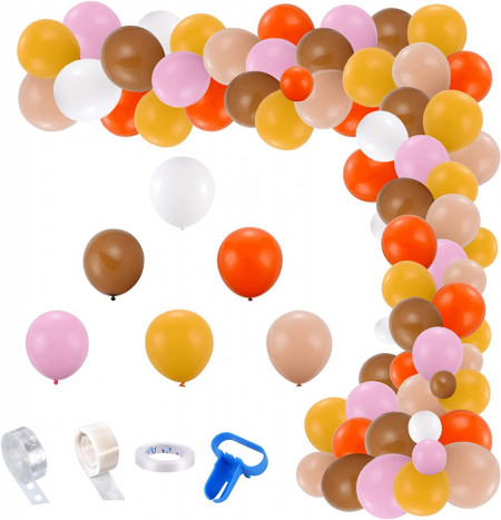 Set de ghirlanda cu 100 de baloane Colmanda, multicolor, latex/plastic, 30 cm / 12,7 cm - Img 1