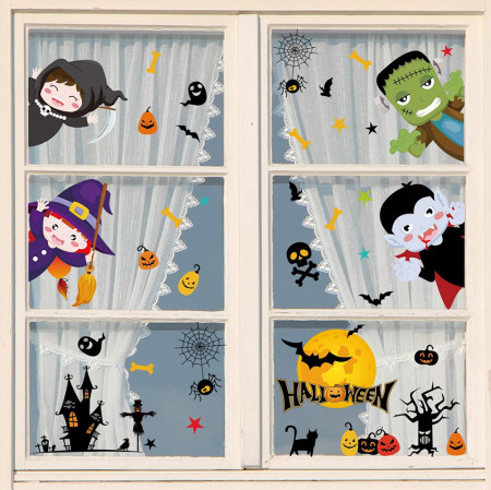 Set de stickere pentru fereastra Tuopuda, PVC, multicolor
