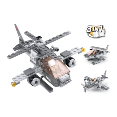 Sluban – Set de Constructie 3-in-1 Elicopter Militar – M38-B0537G (144 piese)