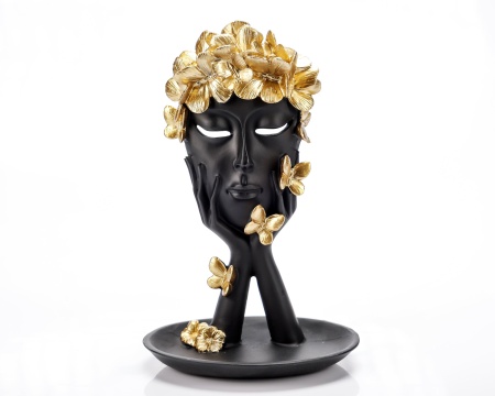 Statueta &quot;Crown Black&quot; din rasina - Img 1