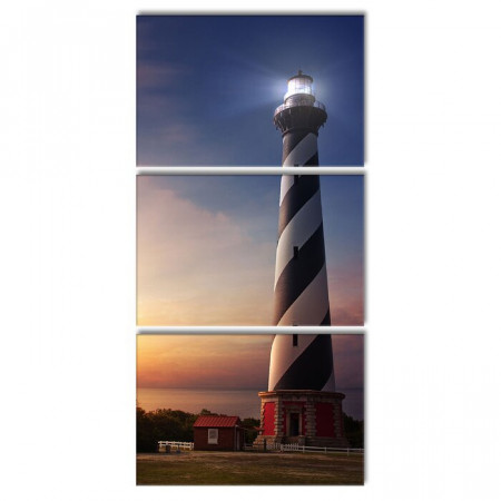 Tablou Cape Hatteras Lighthouse, 3 piese, 240 x 120 cm - Img 1