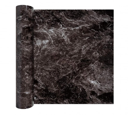 Tapet efect marmura Veelike, vinil, gri/negru 40 x 600 cm