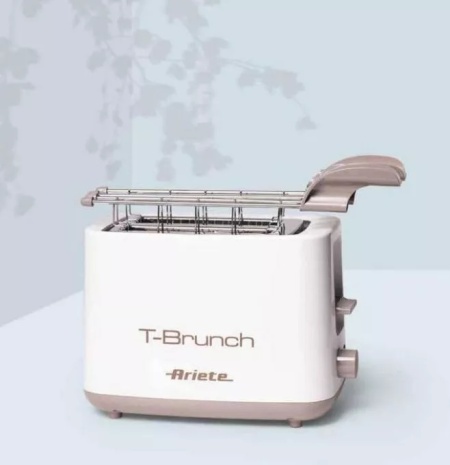 Toaster Ariete T-Brunch, otel inoxidabil, alb, 640-760 W