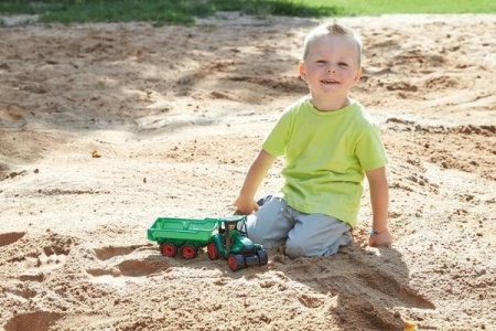 Tractor cu remorca Lena Truckies pentru copii Verde