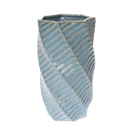 Vaza Spiral, Ceramica, Albastru, 23 cm