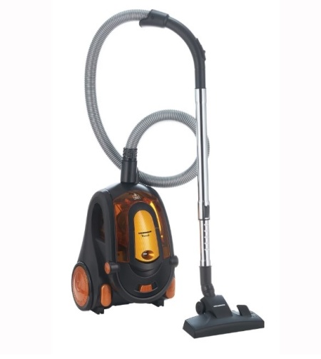 Aspirator fara sac Heinner Monarch HVC-V800BK, 800W, putere absorbtie >180W, 2.2L, tija telescopica din metal, accesorii 2 in 1, perie canapea, negru/orange, RESIGILAT, 1 AN GARANTIE