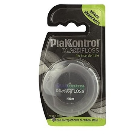 Ata dentara PlakKontrol Black Floss, actiune de albire cu carbune activ 25m