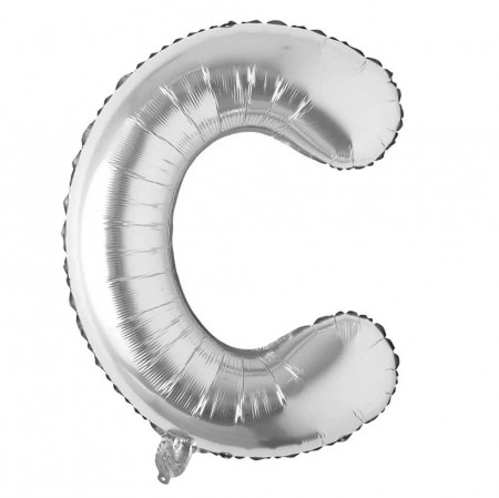 Balon aniversar Maxee, litera C, argintiu, 40 cm