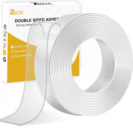 Banda dublu adeziva Zvzm, transparent, acril, 5 m