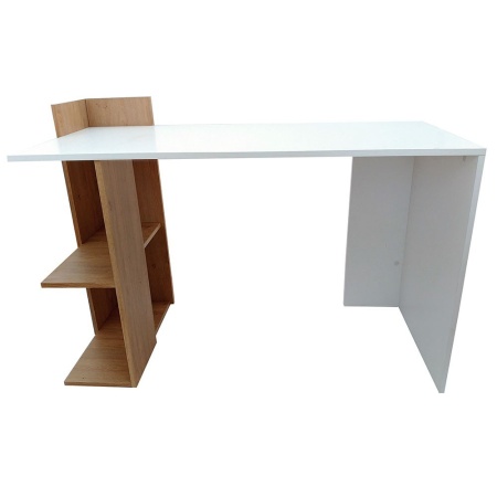 Birou HM Fino, stejar auriu - alb, 122 x 85 x 57 cm