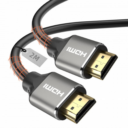 Cablu HDMI Alxum, 8K, negru/gri, 2 m