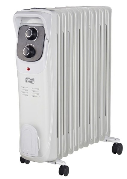 Calorifer electric cu ulei Star-Light YOH11G, 2500 W, 11 elementi 145 x 582 mm, 5 canale ulei, 3 trepte de putere, Termostat reglabil, Indicator luminos, Gri, Resigilat, Grad A