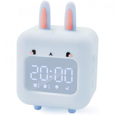 Ceas cu alarma si lumina de noapte pentru copii AeeYui, albastru,silicon, 120 × 80 × 70mm