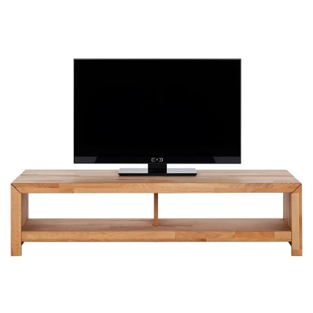 Comoda TV KireaWOOD, lemn masiv de fag, natur, 140 x 35 x 50 cm