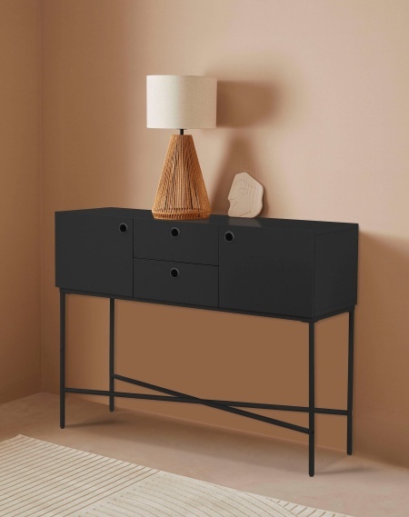 Consola Mariella, Negru, 120 cm latime