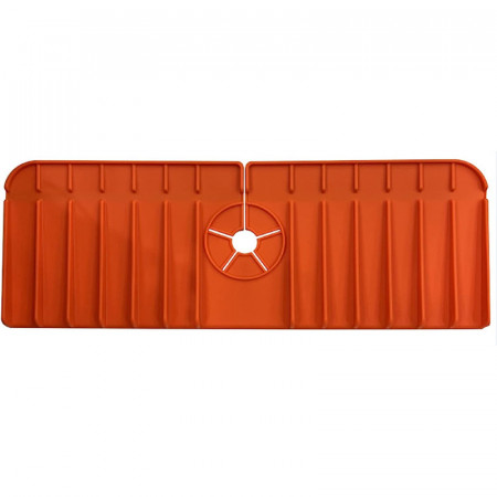 Covoras pentru chiuveta Yiscase, silicon, portocaliu, 37 x 14 cm