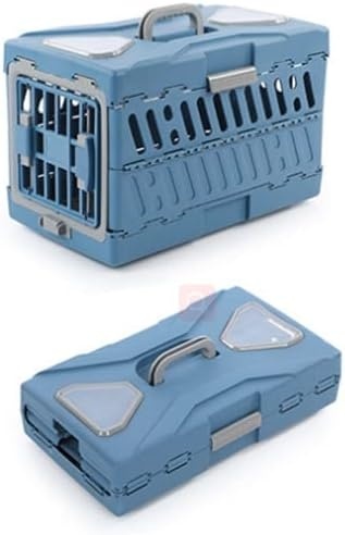 Cusca pliabila pentru transport animale Astorpet, plastic, albastru, 33 x 56 x 37 cm