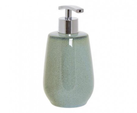 Dozator de sapun de baie, ceramica, verde, 8.5 x 8.5 x 18 cm - Img 1