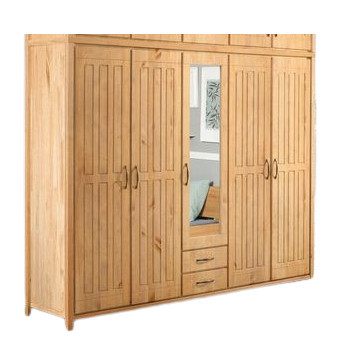 Dressing Antresole Home Affaire, lemn masiv, 5 usi, 1 oglinda, 190 x 220.5 x 60 cm