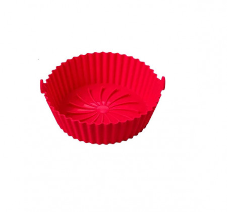 Forma din silicon pentru friteuza cu aer cald YAWMLYE, rosu, 13,5 x 17 x 5,4 cm