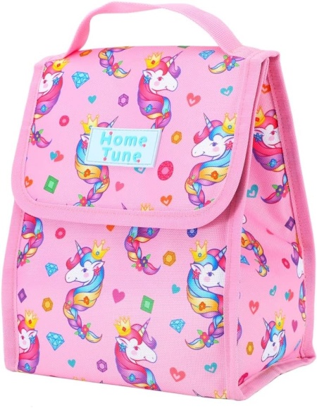 Geanta de pranz pentru copii Home Tune, model unicorn, poliester, multicolor, 21,5 x 14 x 26 cm