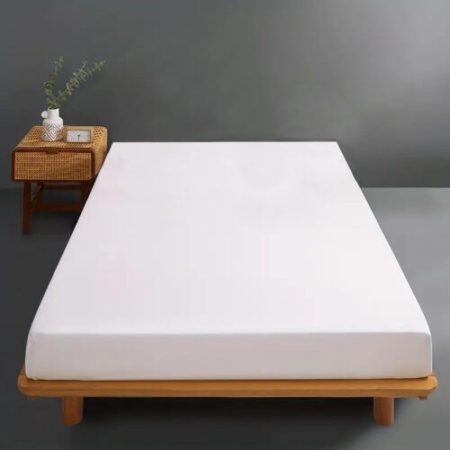 Husa de pat din bumbac 100%, tricot, alba, 140x200 cm