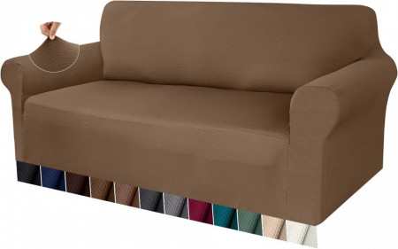 Husa de protectie pentru canapea Granbest, textil, kaki, 300 x 104 x 107 cm - Img 1