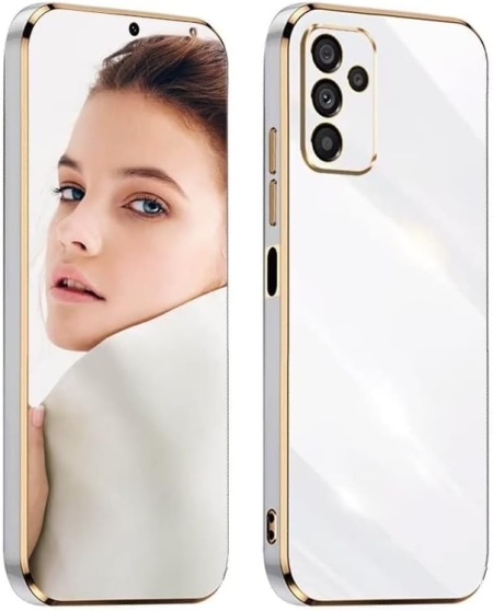 Husa de protectie pentru Samsung Galaxy A13 5G/A04s Atisijie, TPU, alb/auriu, 6,5 inchi