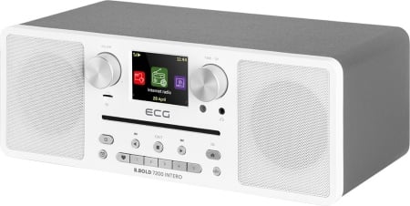 Internet radio ECG B.BOLD 7200 Intero White, FM + DAB, stereo 2 × 10 W, CD audio si MP3,Bluetooth, USB, carcasa lemn, alb