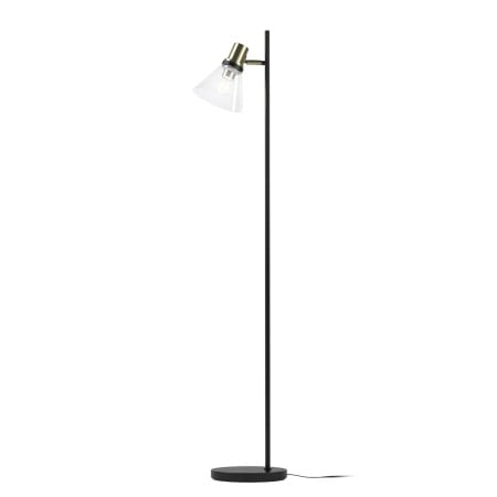 Lampadar Ardez, metal/sticla, negru/auriu, 19 x 25 x 152 cm