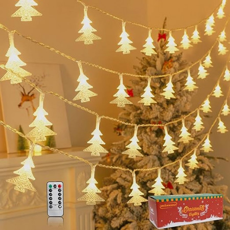 Lumini de Crăciun, BANNILU, LED, alb cald, 6M