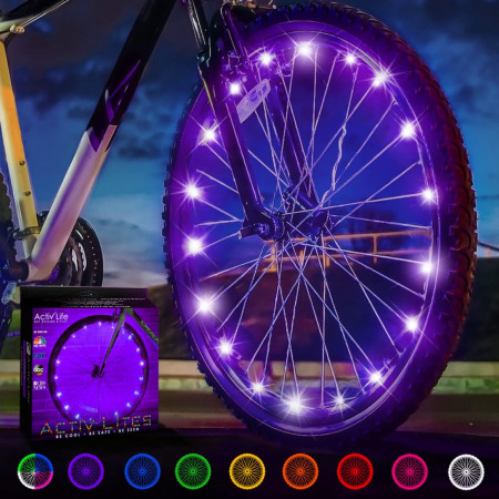 Lumini pentru roata de bicicleta Activ Life, silicon, purpuriu