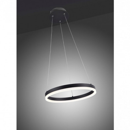 Lustra tip pendul LED Titus aluminiu / sticla acrilica, 1 bec, diametru 60 cm, negru, 230 V - Img 1
