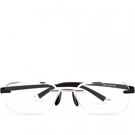 Ochelari de citit GQUEEN, pentru barbati, cu dioprii +1.5, metal/plastic, negru - Img 1