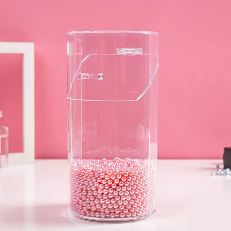 Organizator pentru cosmetice YANROO, acril, transparent/roz, 21 x 10 x 10,5 cm