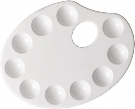 Paleta pentru vopsea HEIGOO, plastic, alb, 22,4 x 16,9 cm